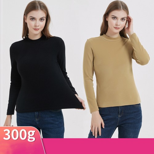 Mock Neck Thermal Underwear, Soft & Comfortable Long Sleeve Slim Fit Top, Women's Clothing